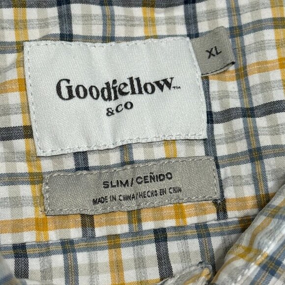 GOODFELLOW Shirts Men's L/XL Gray Yellow Multicolor Button Down Striped Bundle - Picture 13 of 16
